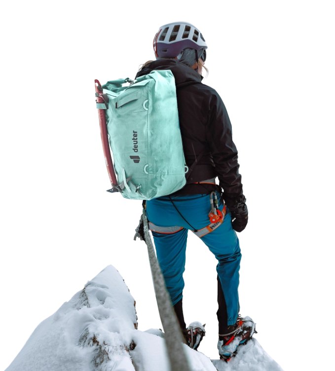 Mountaineer on a high trail